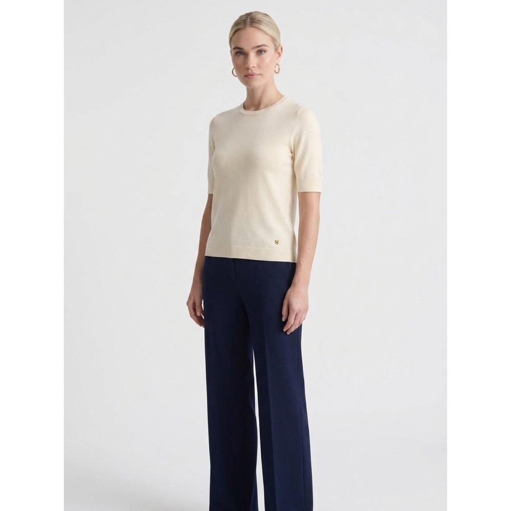 BNWT St. John Luxury Silk Blend All-Season Short Sleeve Sweater, Reg $695 - Picture 11 of 11